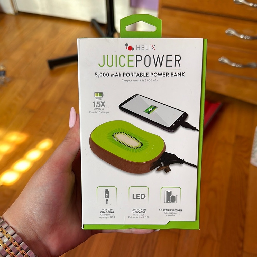 Helix Green and Brown Portable Charger for Cell Phones